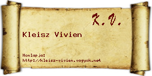 Kleisz Vivien névjegykártya